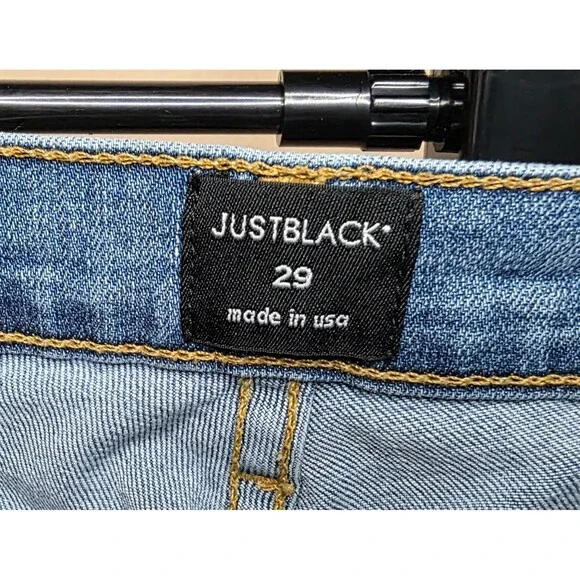 Just Black | Distressed Skinny Jeans | Light Medium Wash Size 29 Mid Rise Ankle - Picture 12 of 15